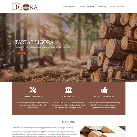 Strona Wiązary Drewniane - Ligora